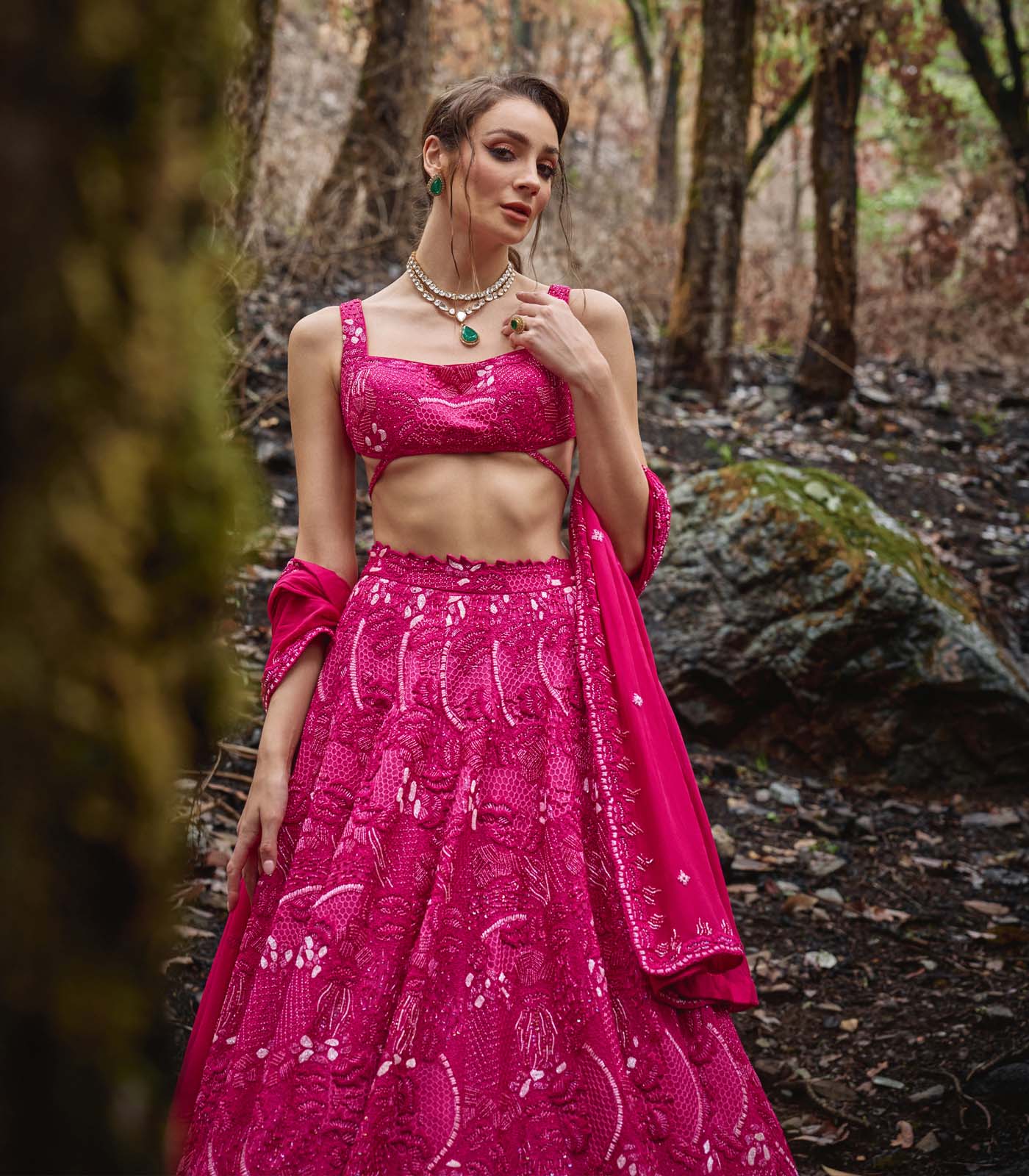 Electric Fuchsia Lehenga Set