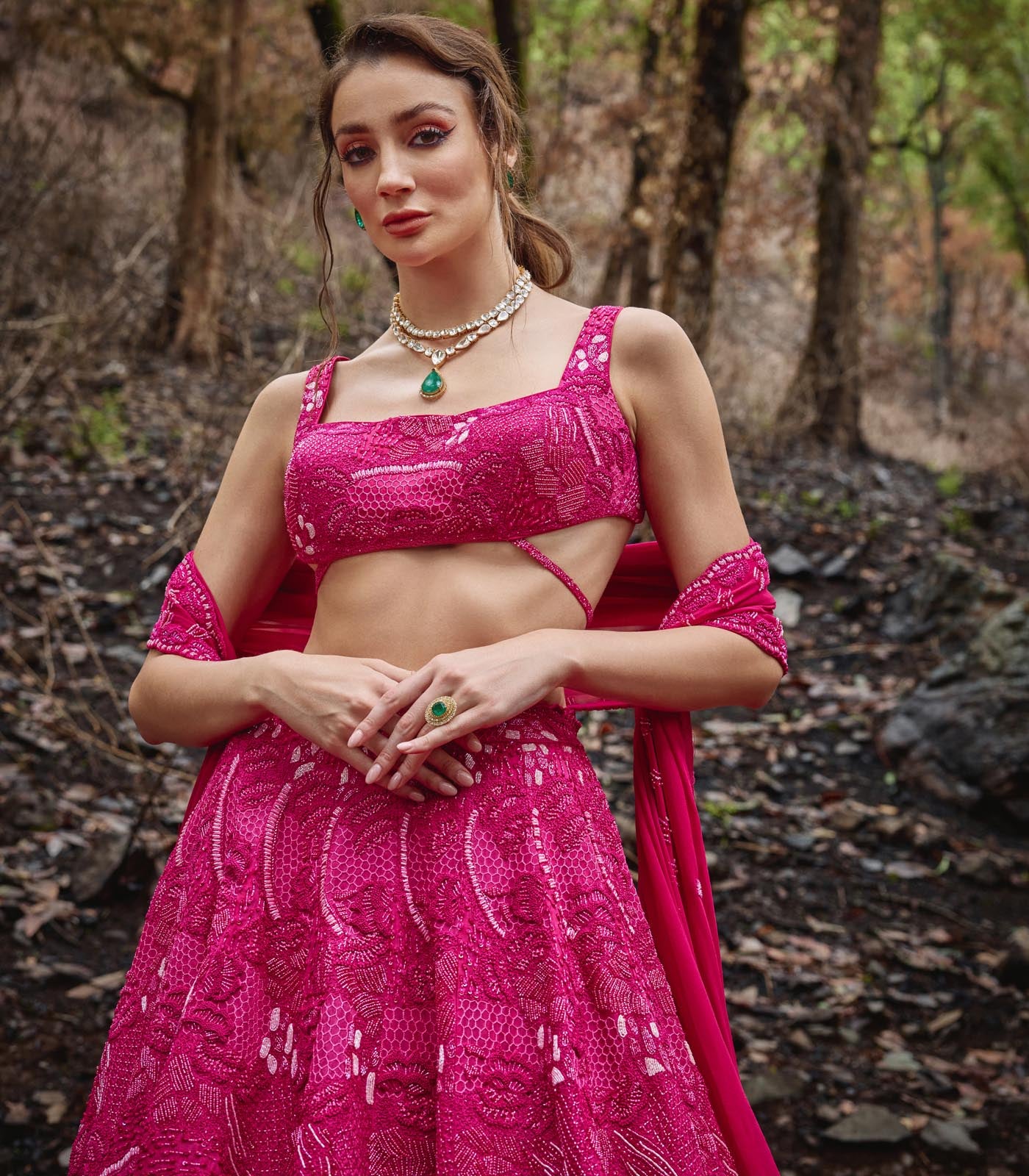 Electric Fuchsia Lehenga Set