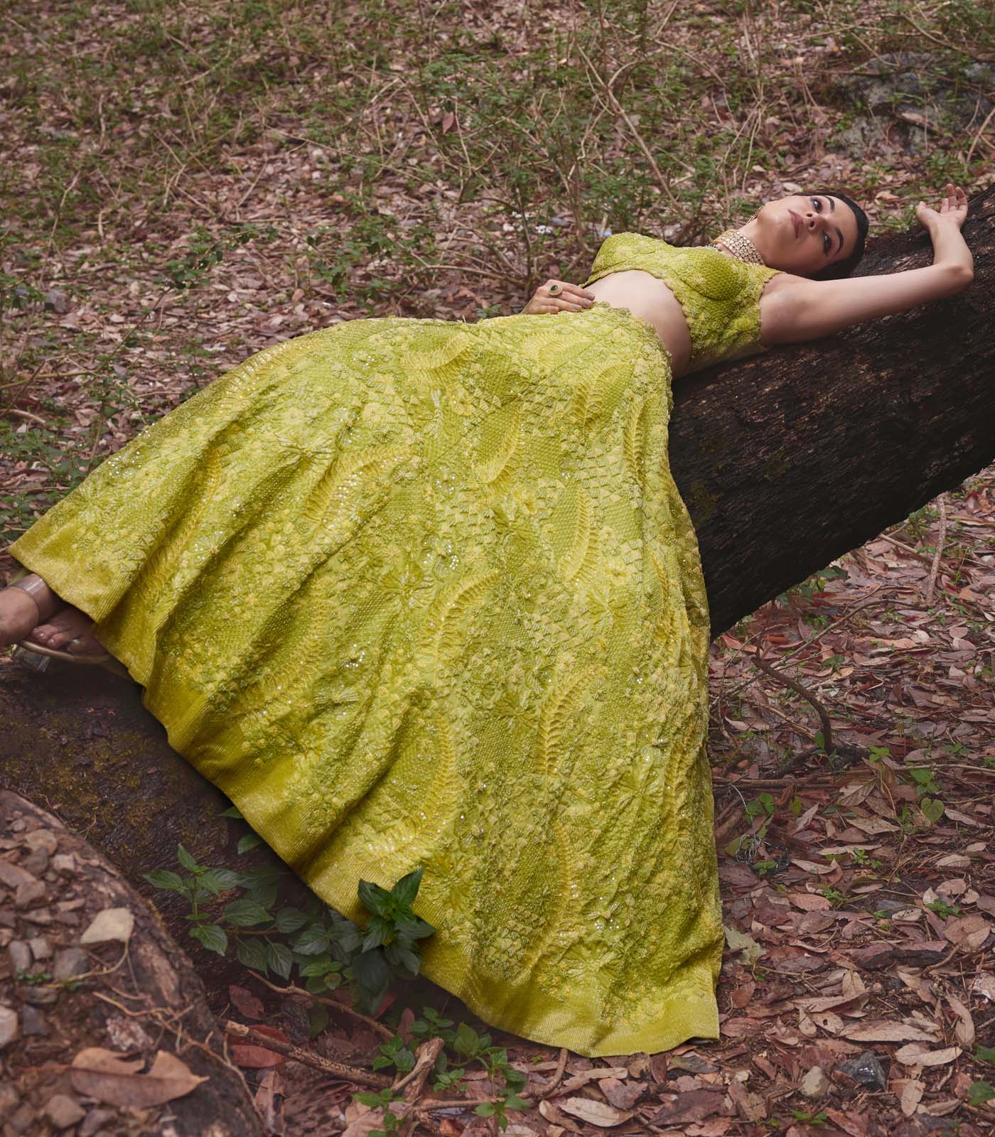 Moss Green Lehenga Set