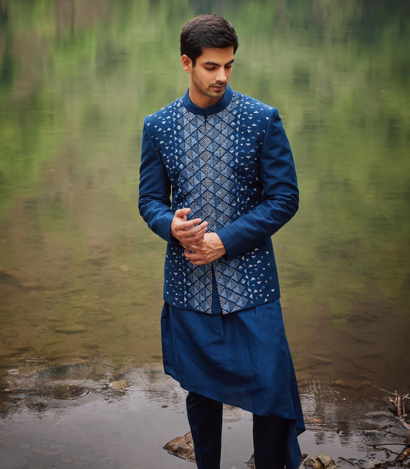 Carribean Blue Open Jacket Set