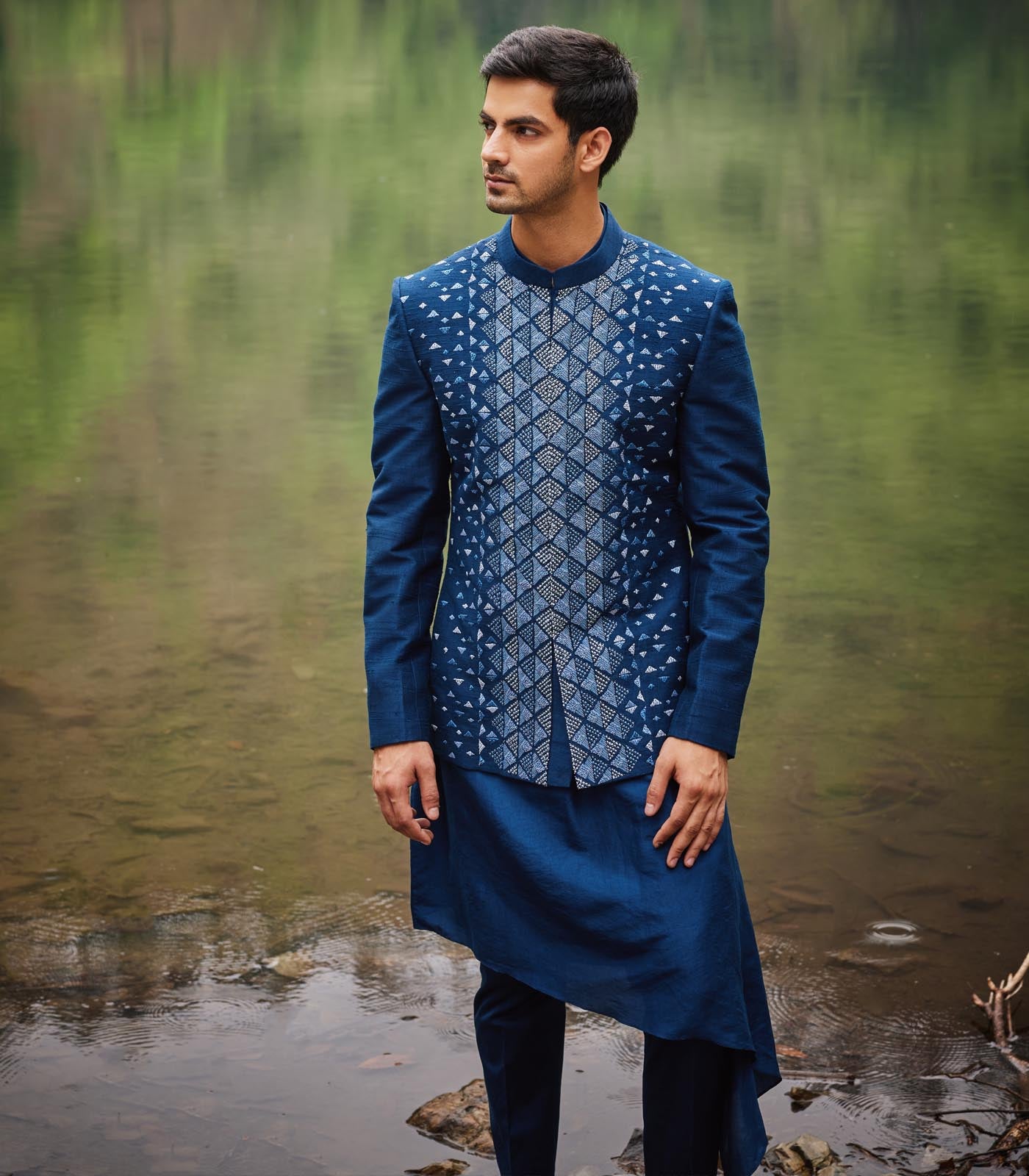 Carribean Blue Open Jacket Set
