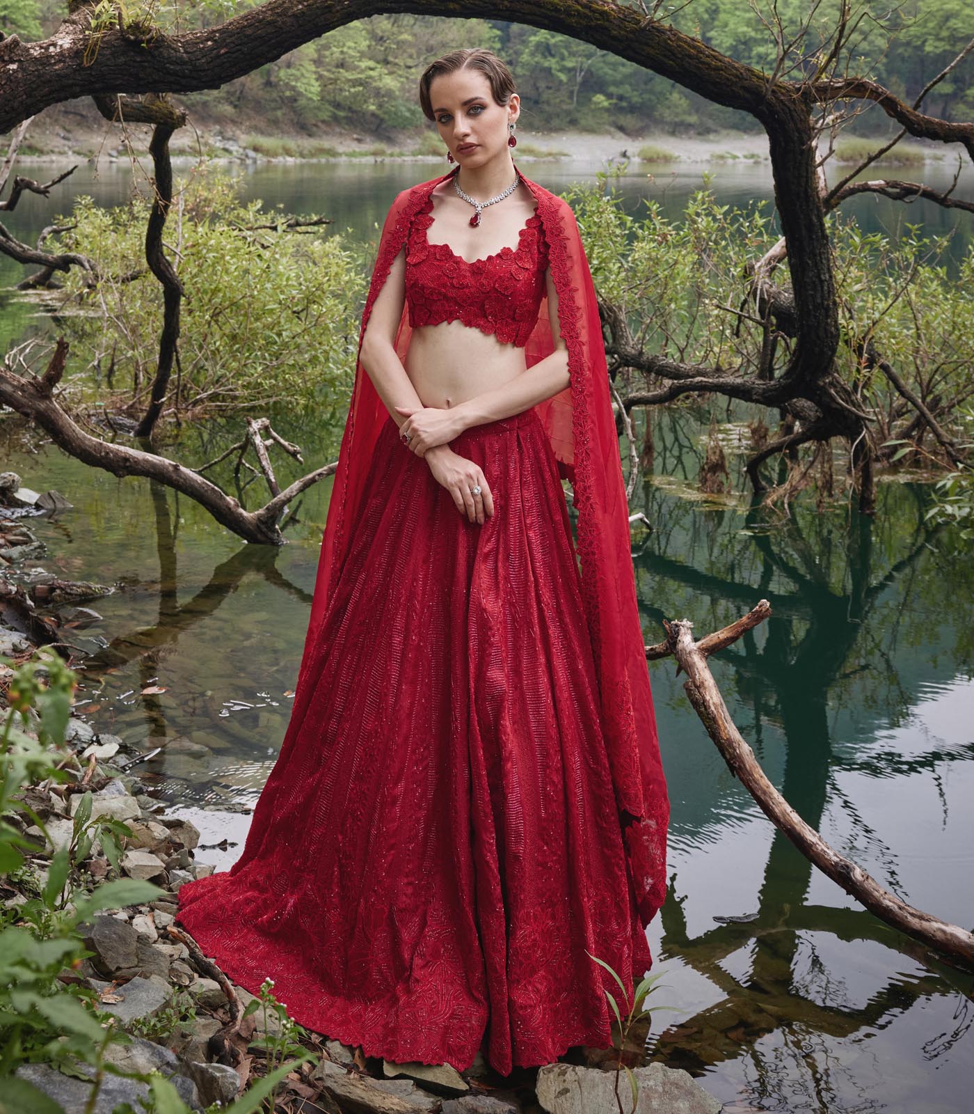 Scarlet Lehenga Set