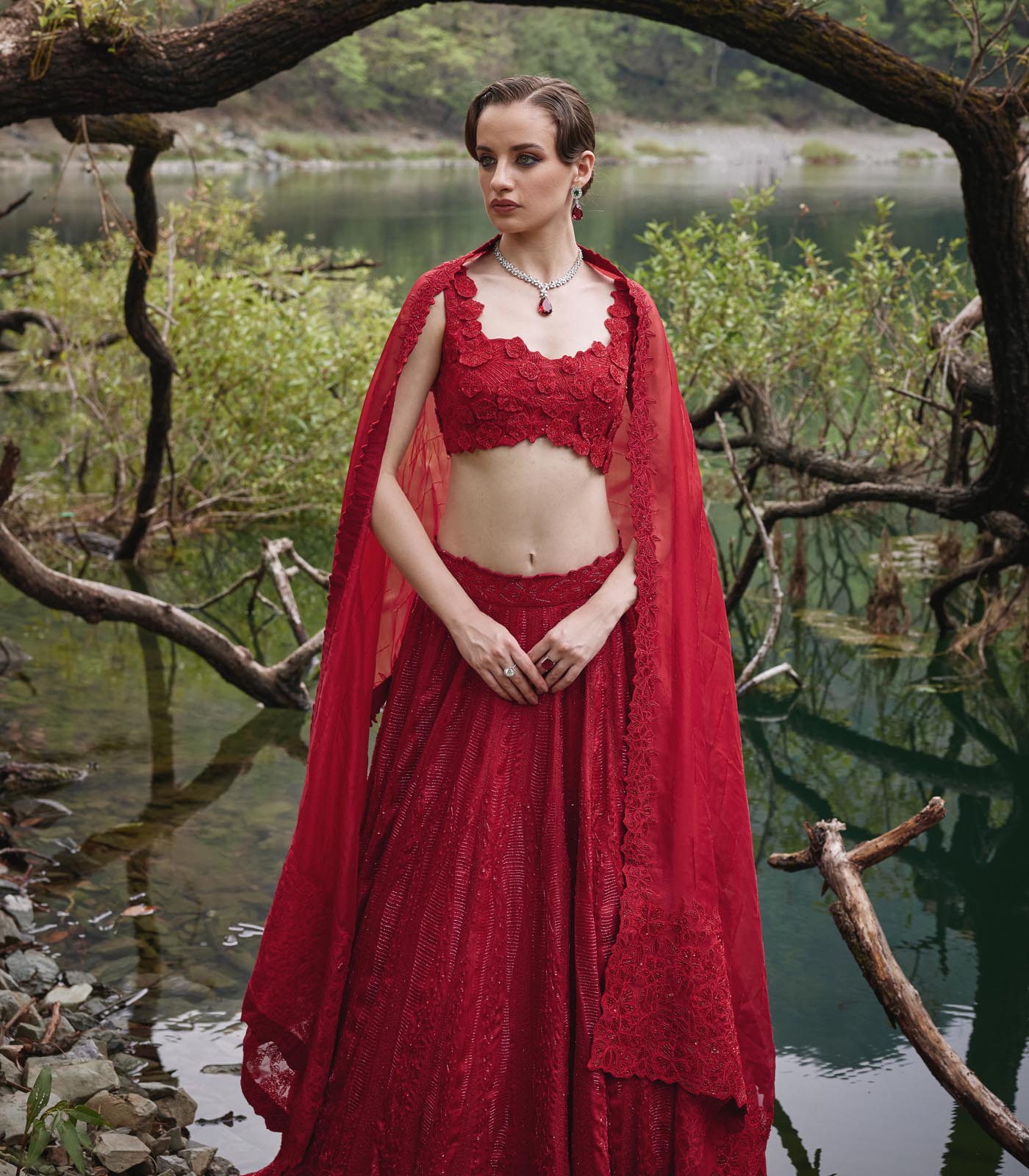 Scarlet Lehenga Set