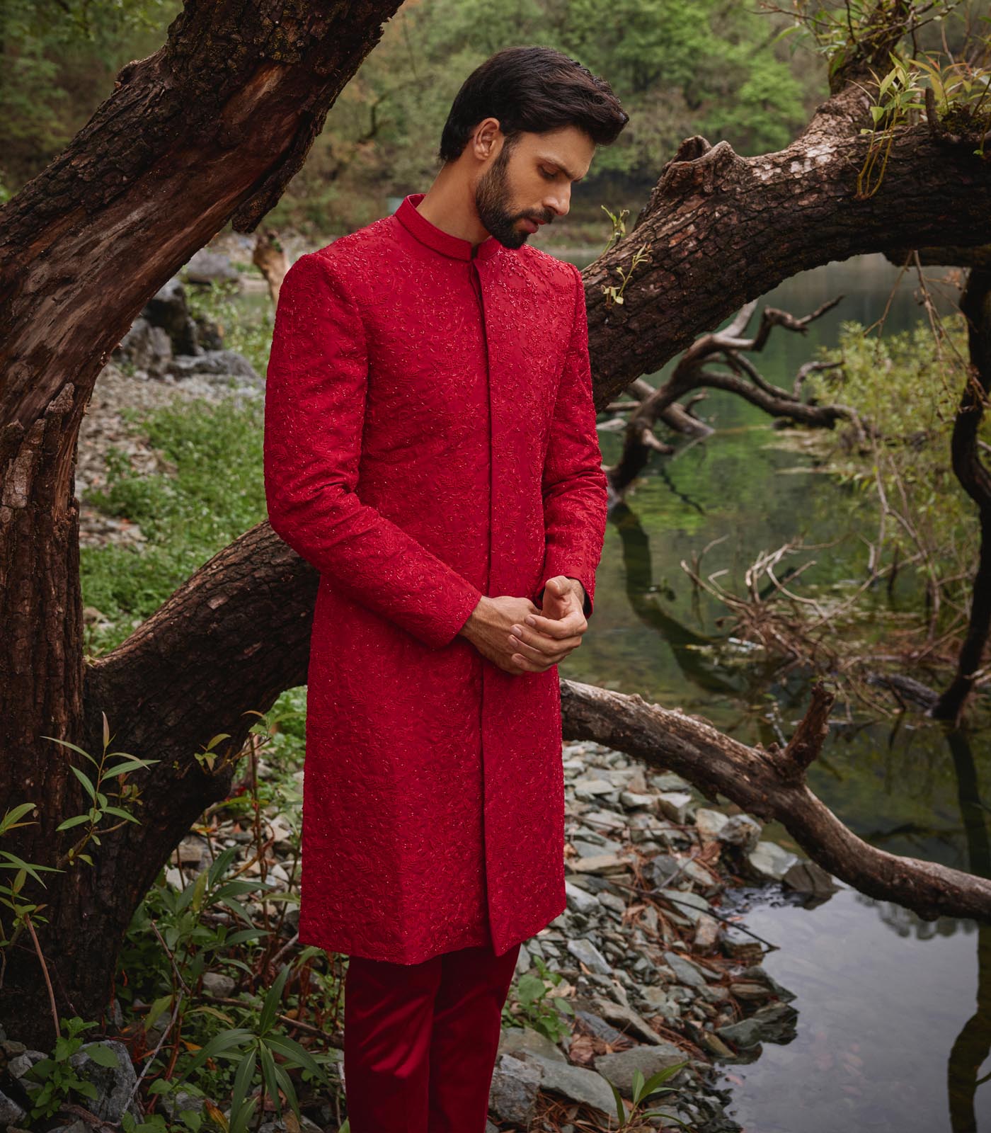 Scarlet Sherwani Set