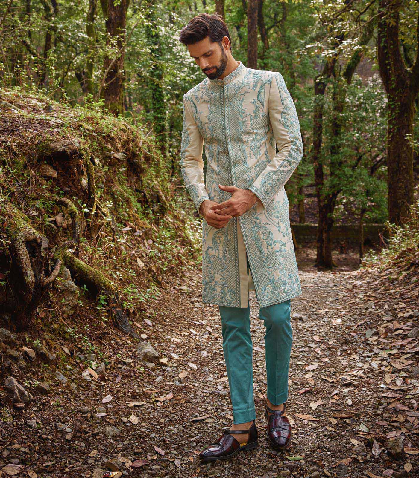 Floral Mosaic Sherwani Set