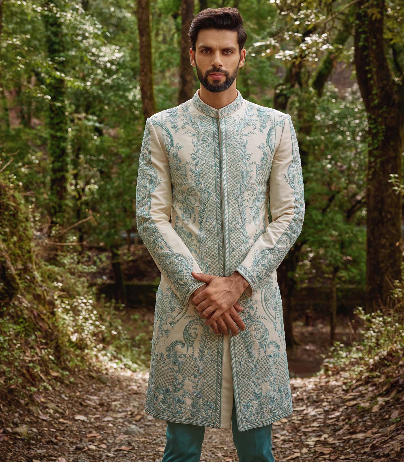 Floral Mosaic Sherwani Set