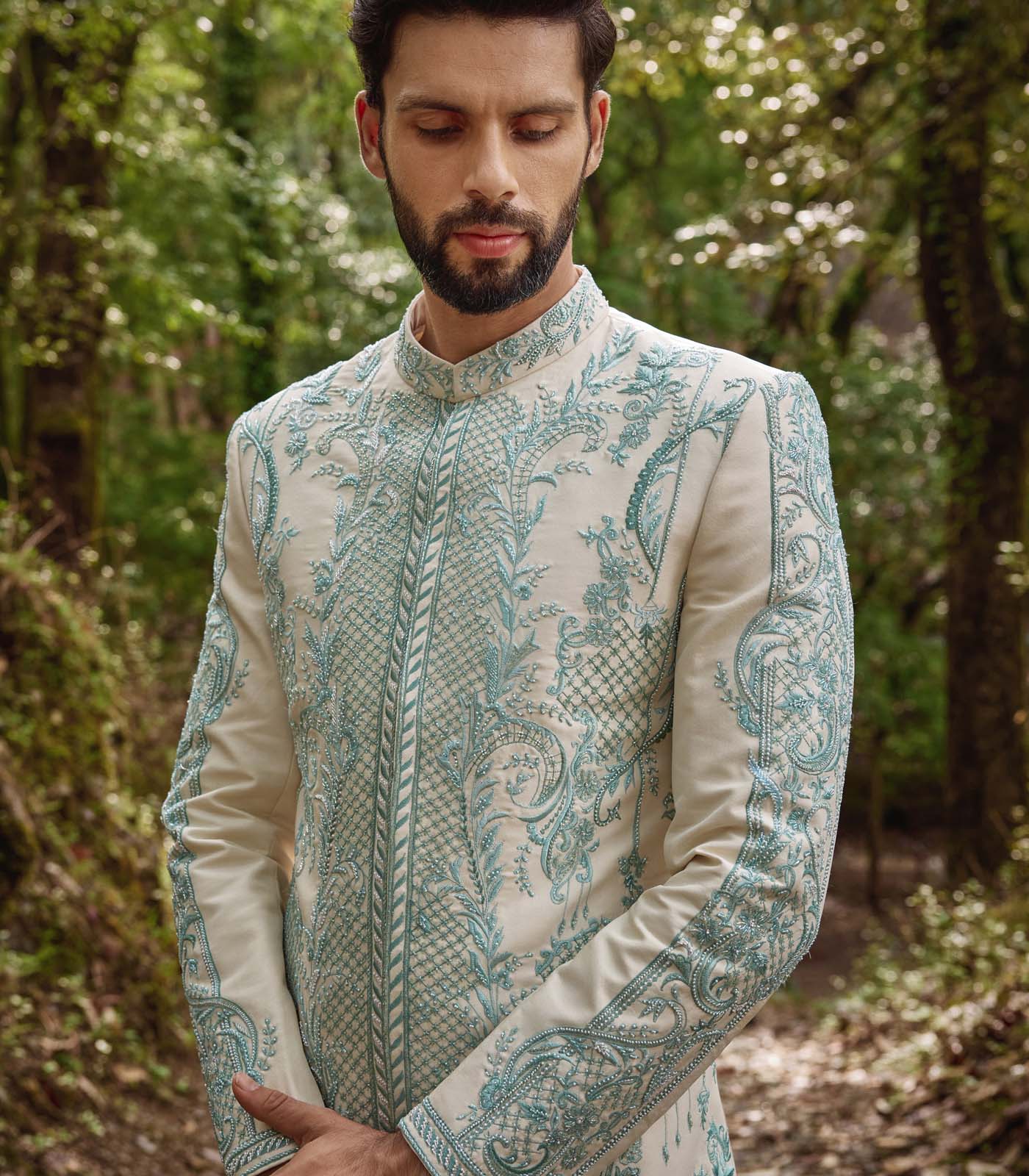Floral Mosaic Sherwani Set