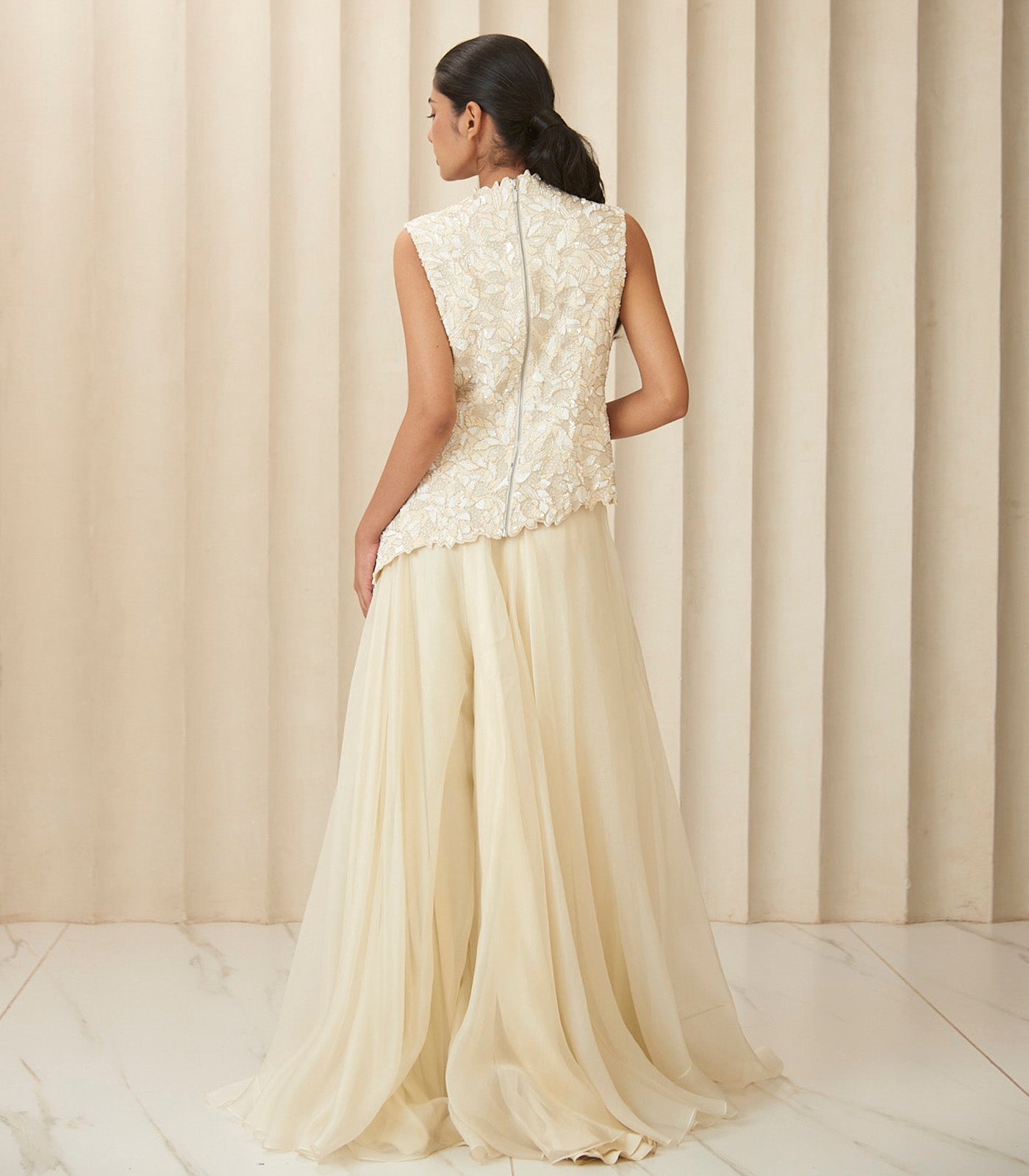 Ivory aura cross peplum set