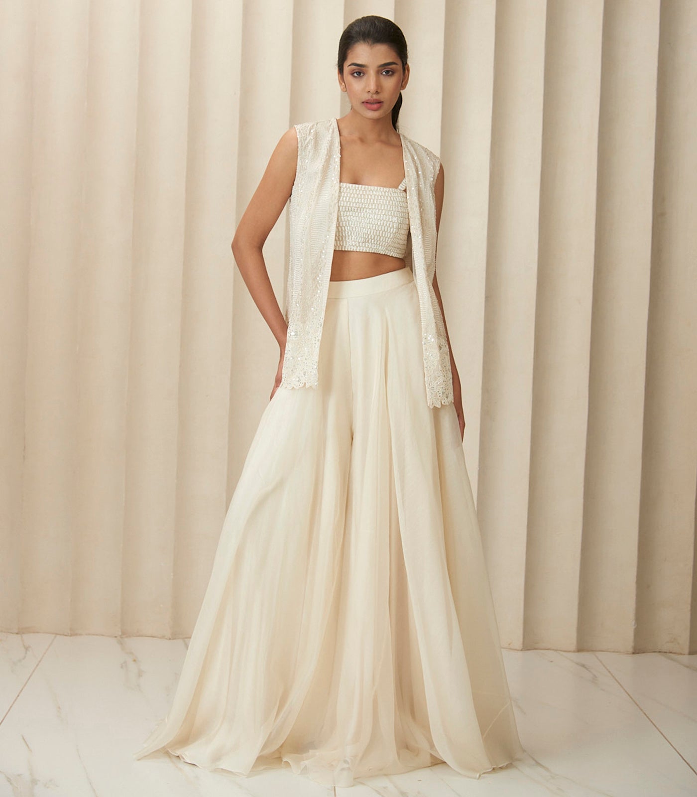 Ivory short jacket set