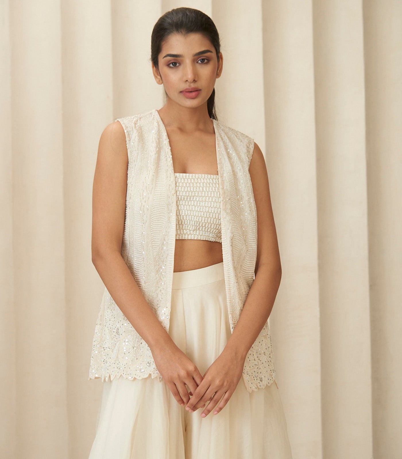 Ivory short jacket set