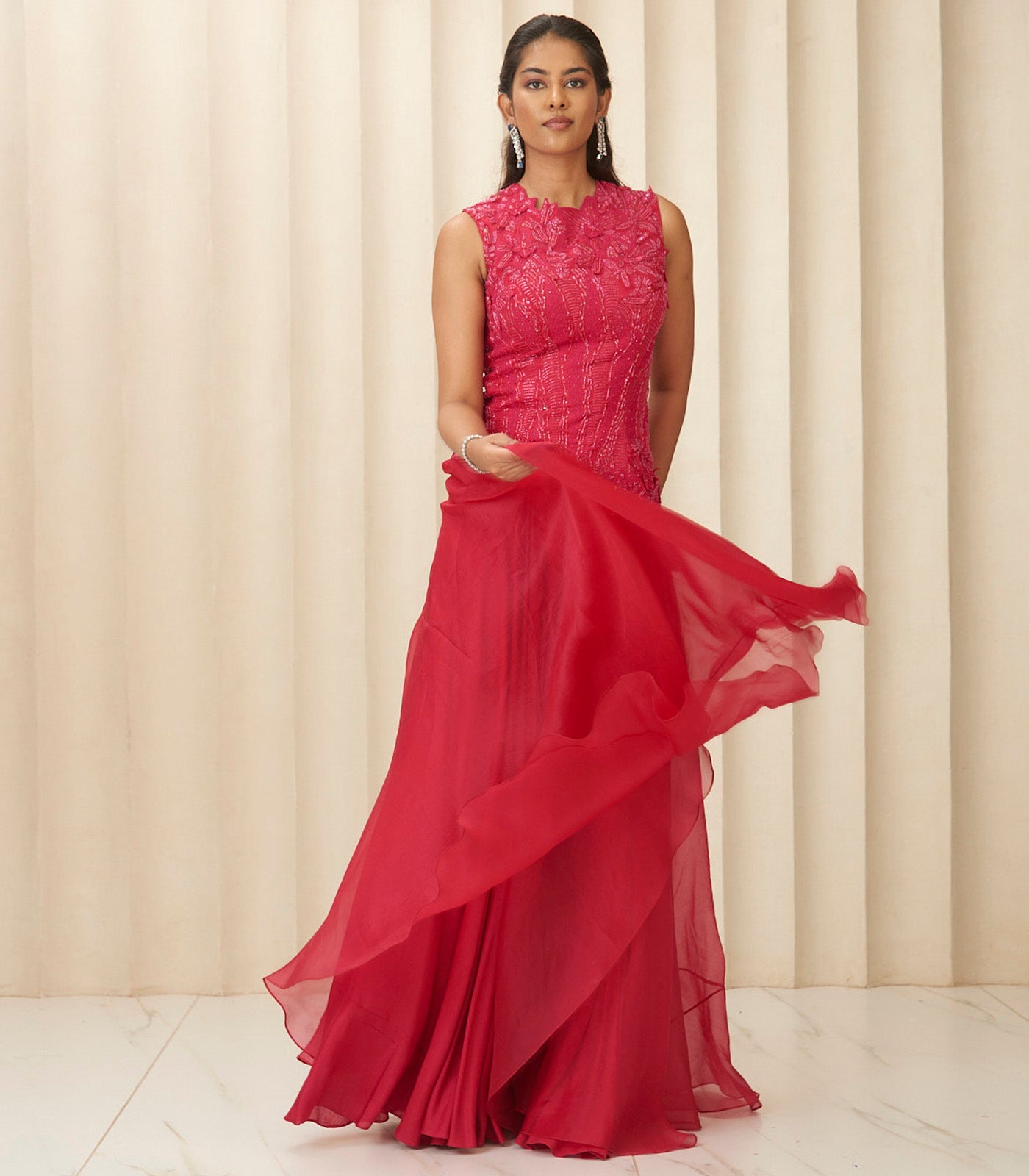 Hot pink cross peplum set