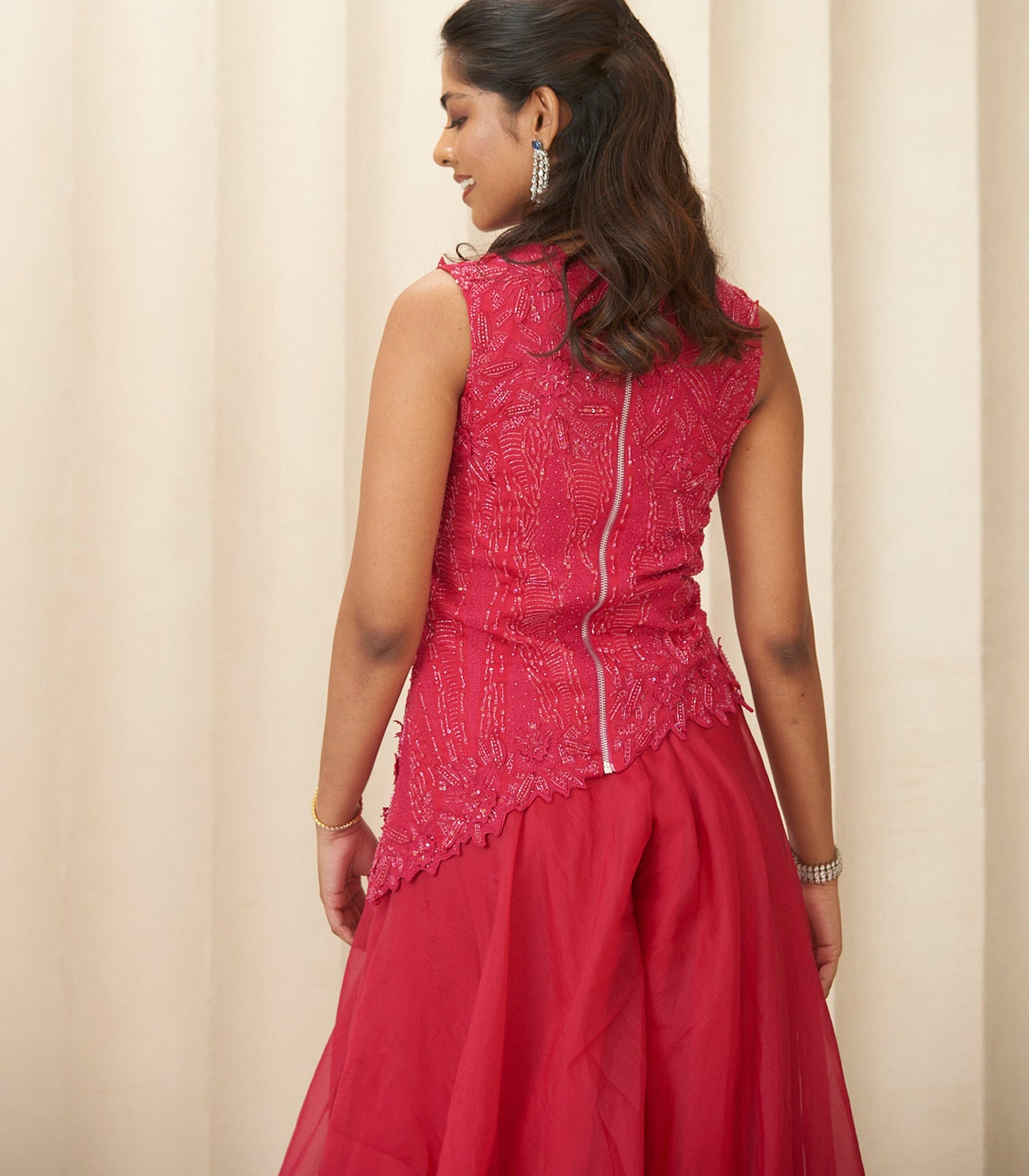Hot pink cross peplum set