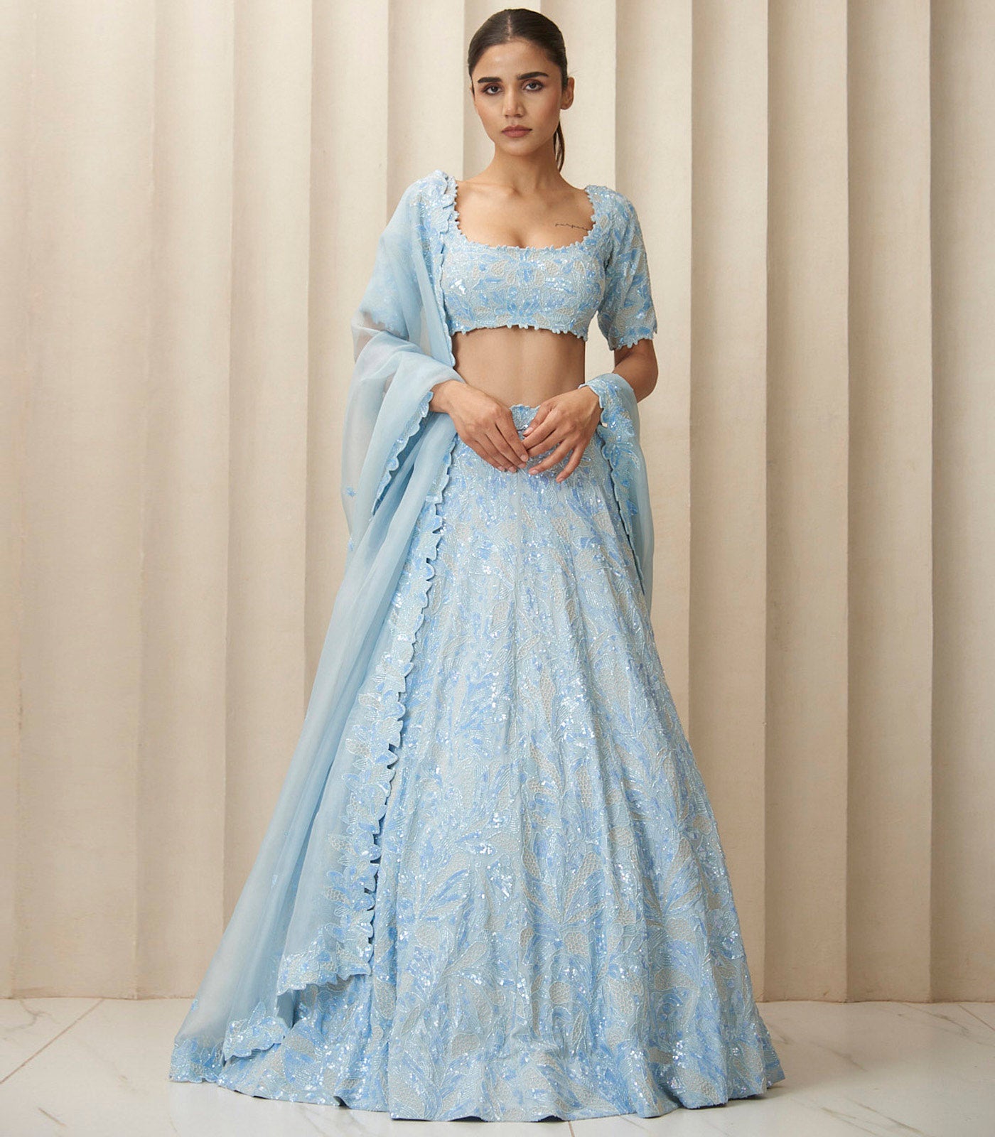 Periwinkle aura Lehanga set
