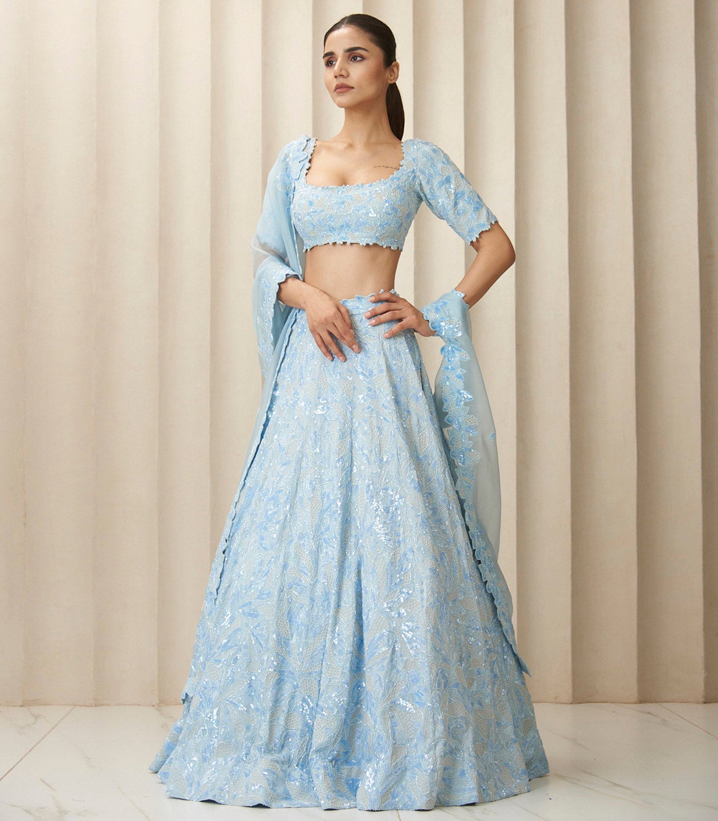 Periwinkle aura Lehanga set