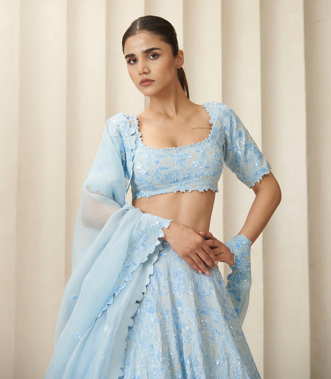 Periwinkle aura Lehanga set