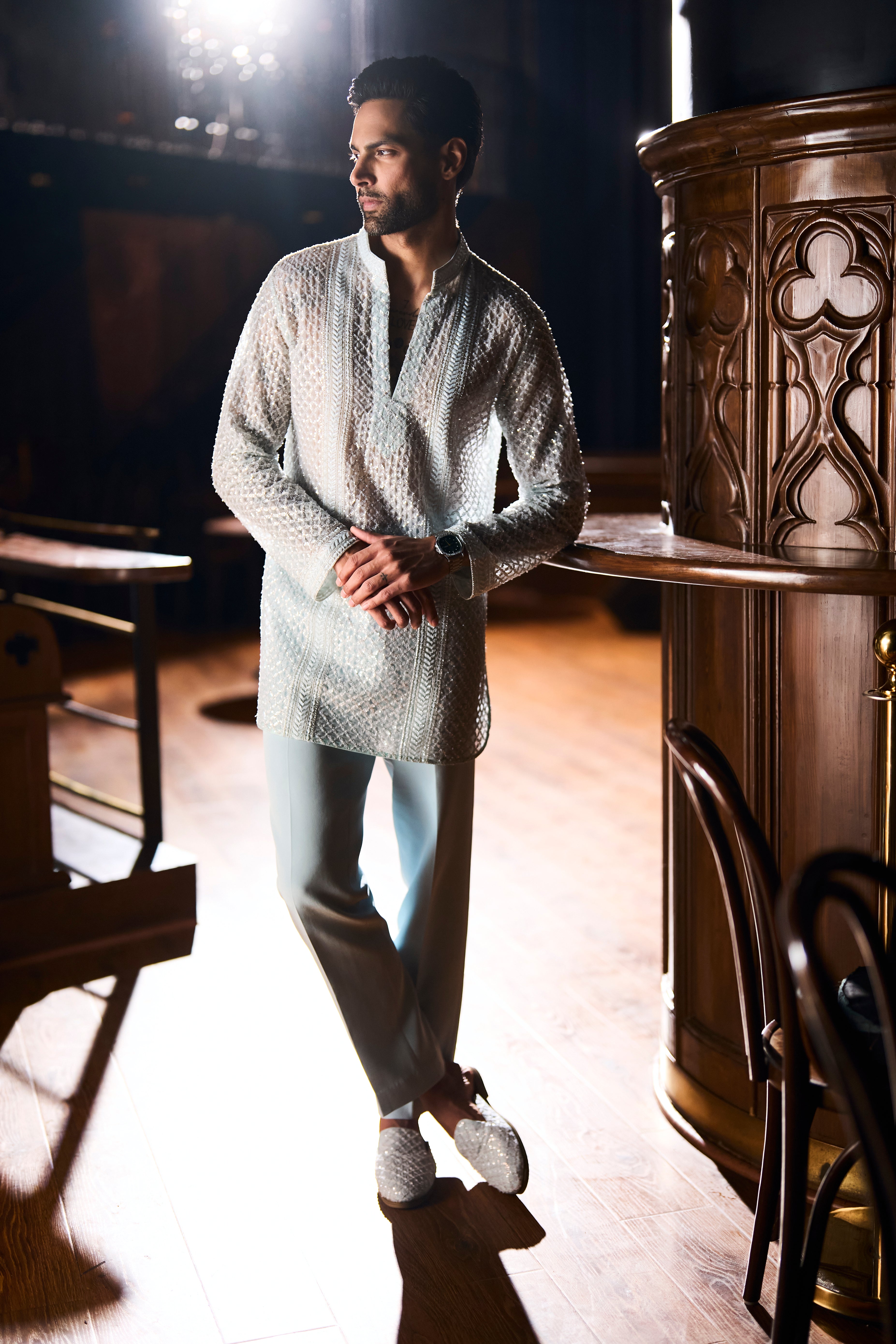 Reverse sky kurta set