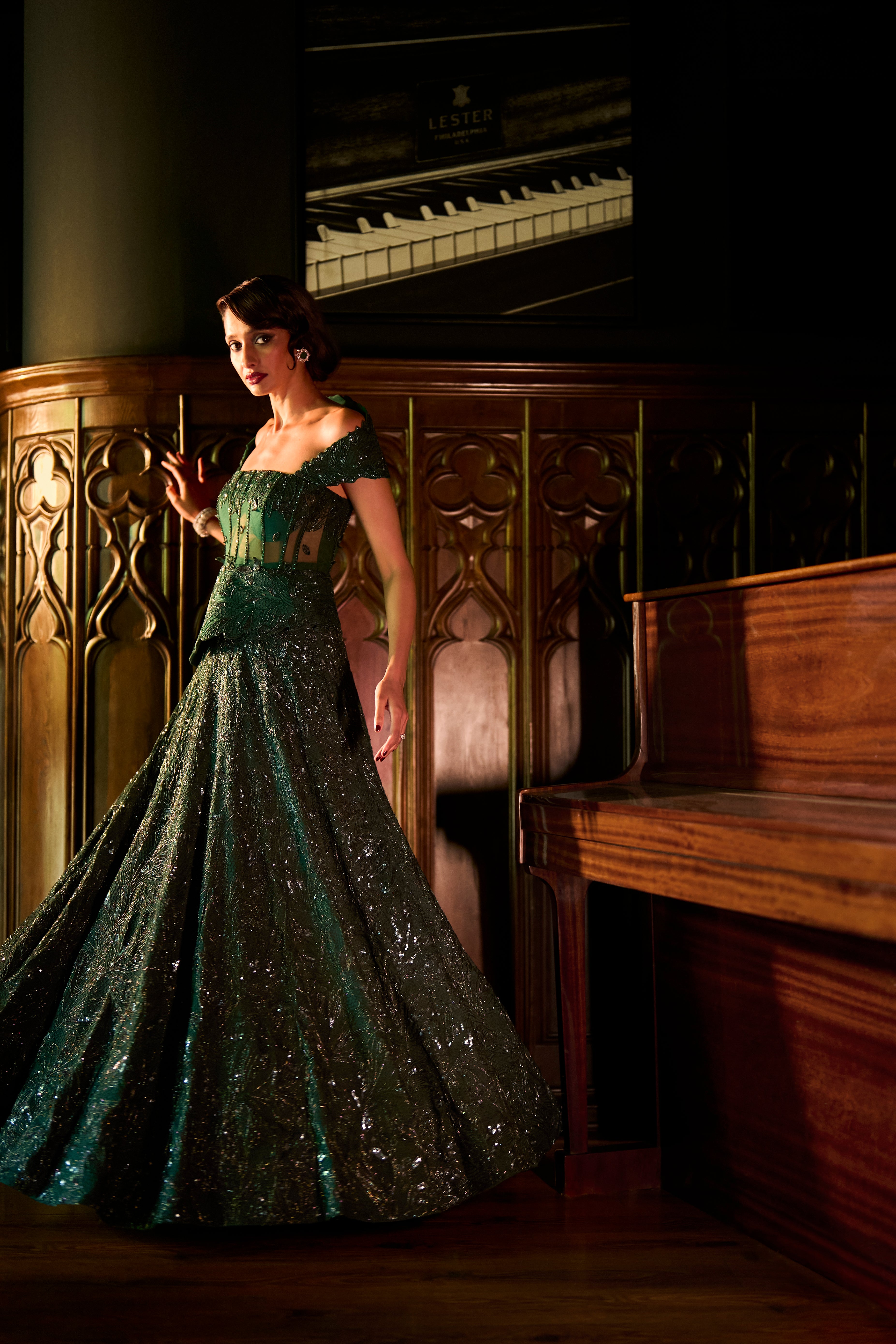 Emerald martini lehenga set