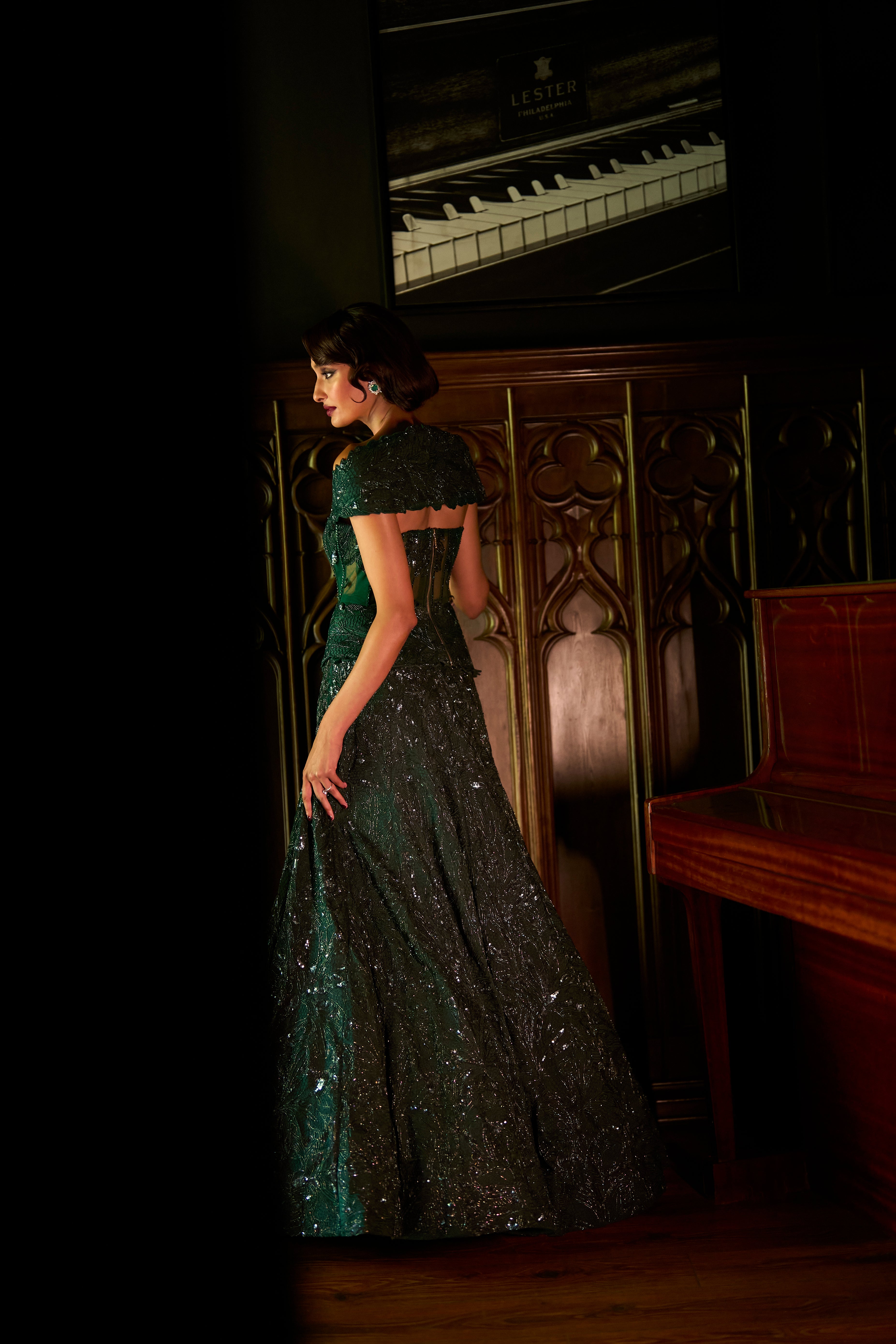 Emerald martini lehenga set