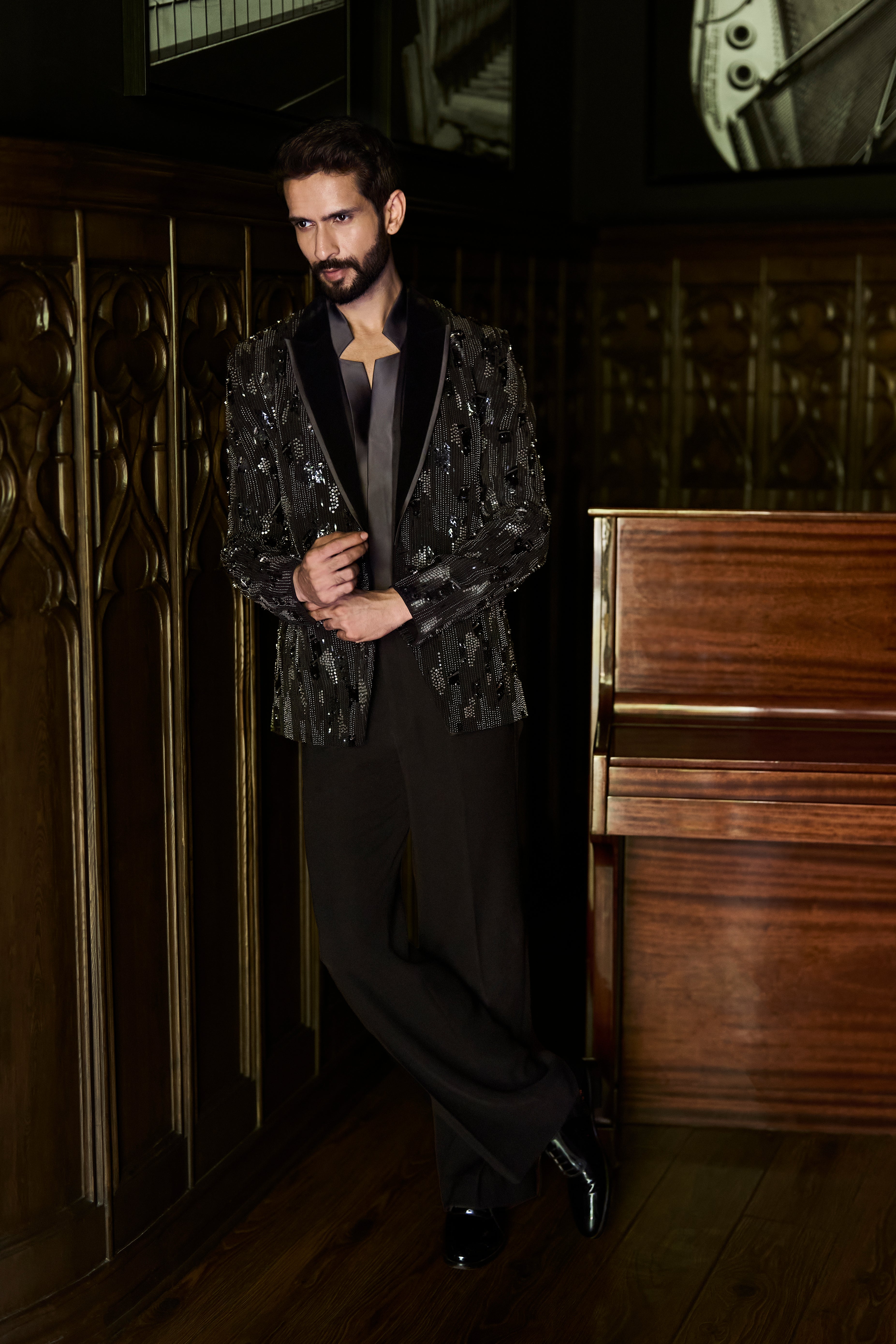 Midnight Monarch Blazer set