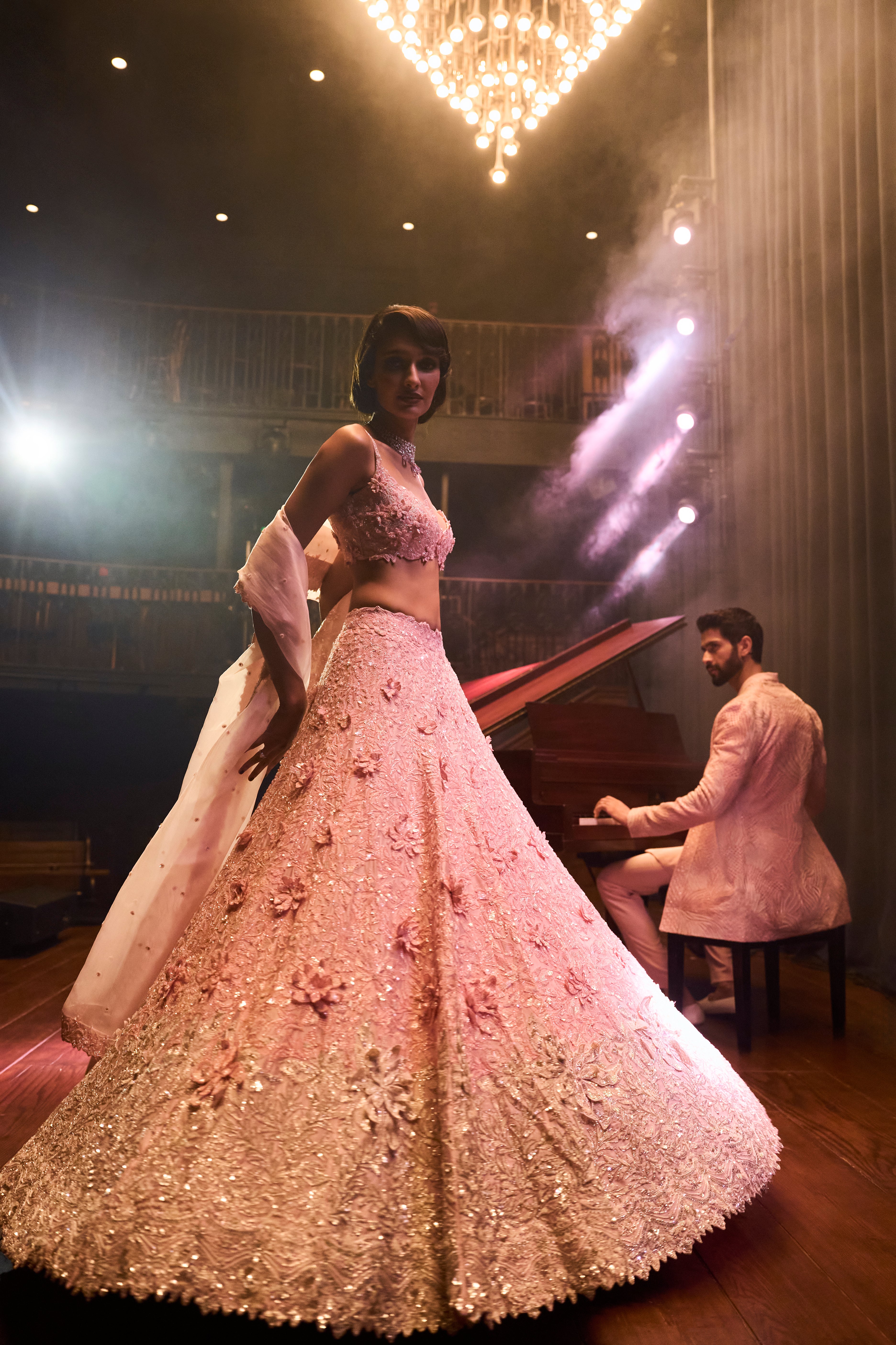 Pink Moonstone lehenga set