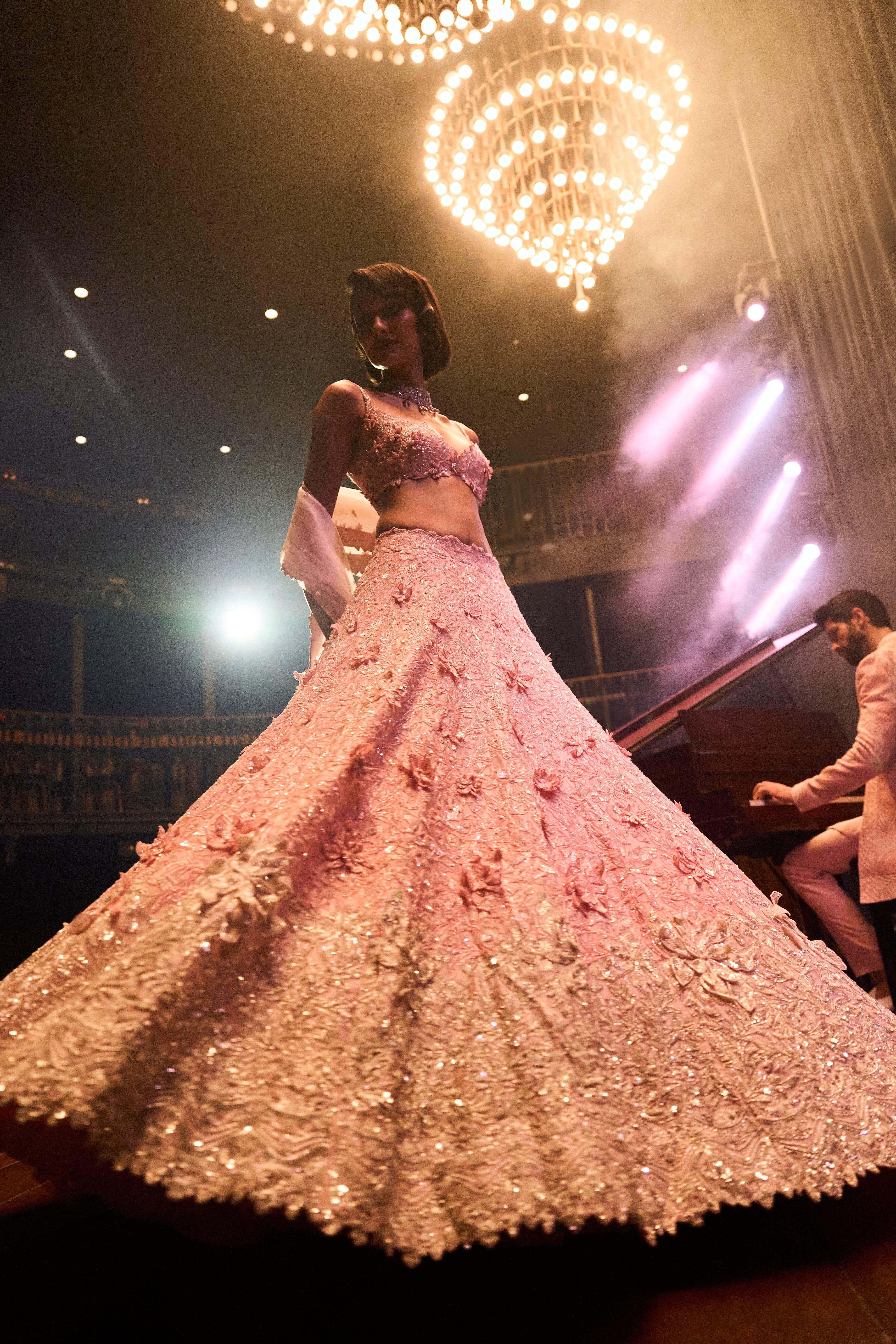 Pink Moonstone lehenga set