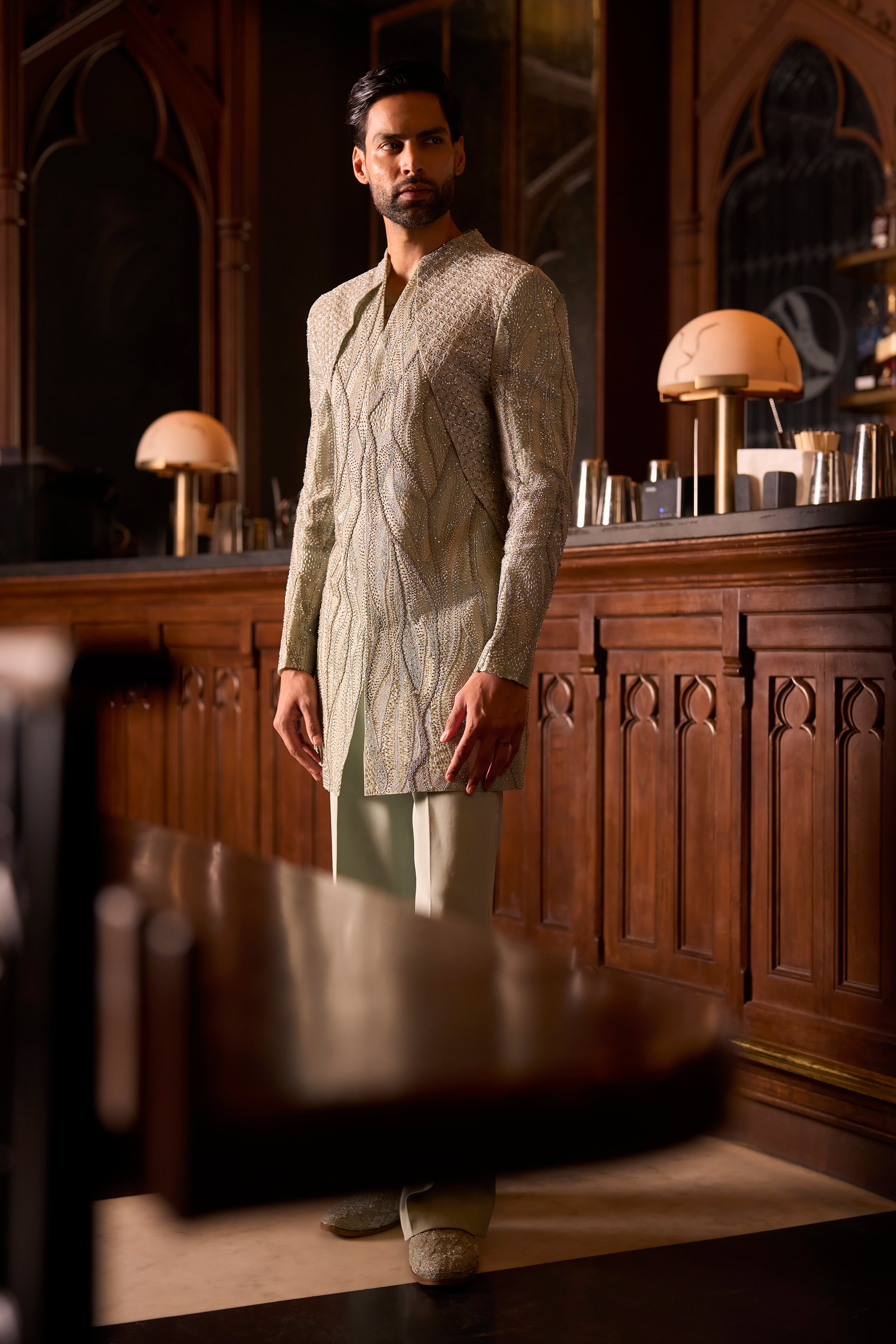 Liquid botanica Sherwani set