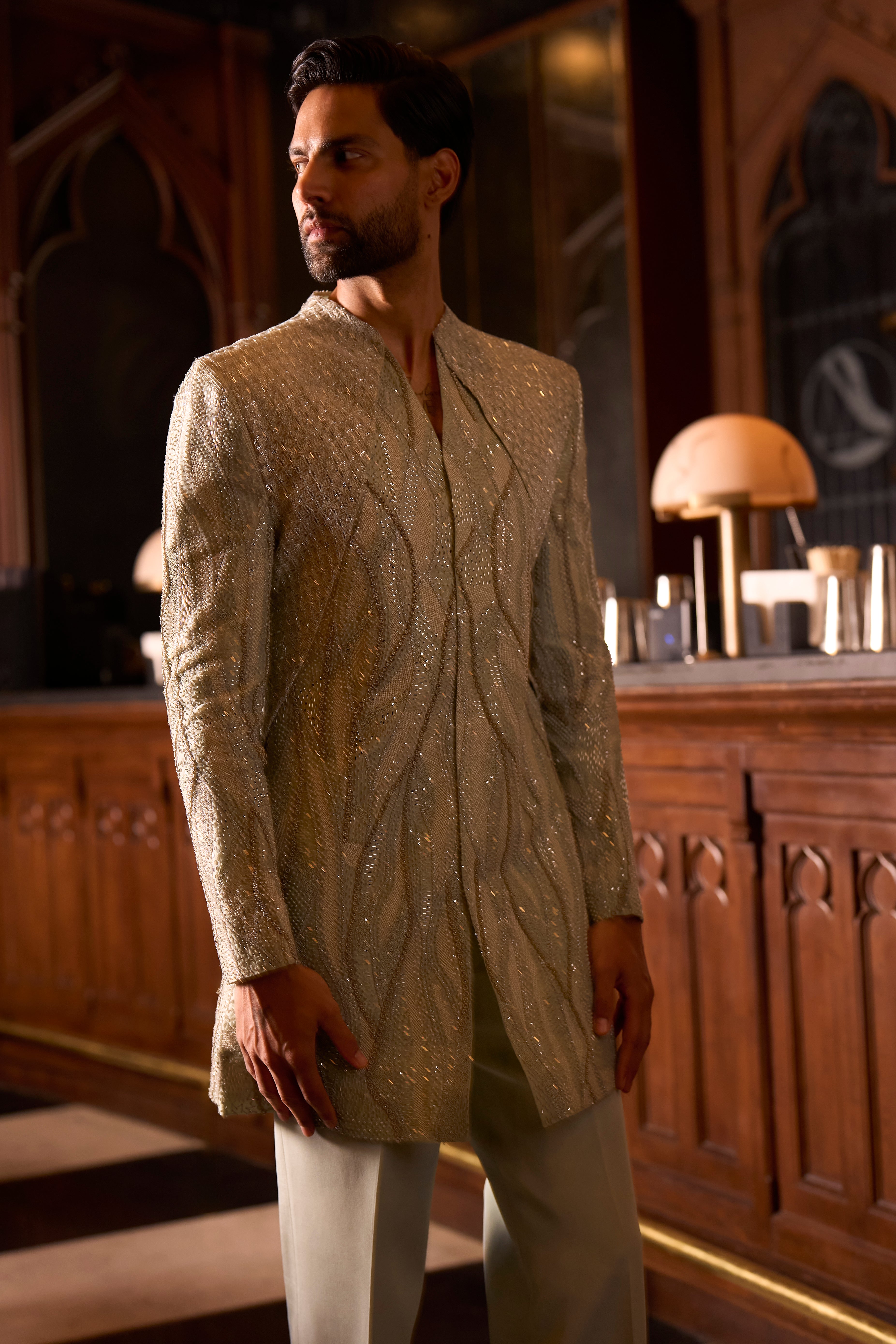 Liquid botanica Sherwani set