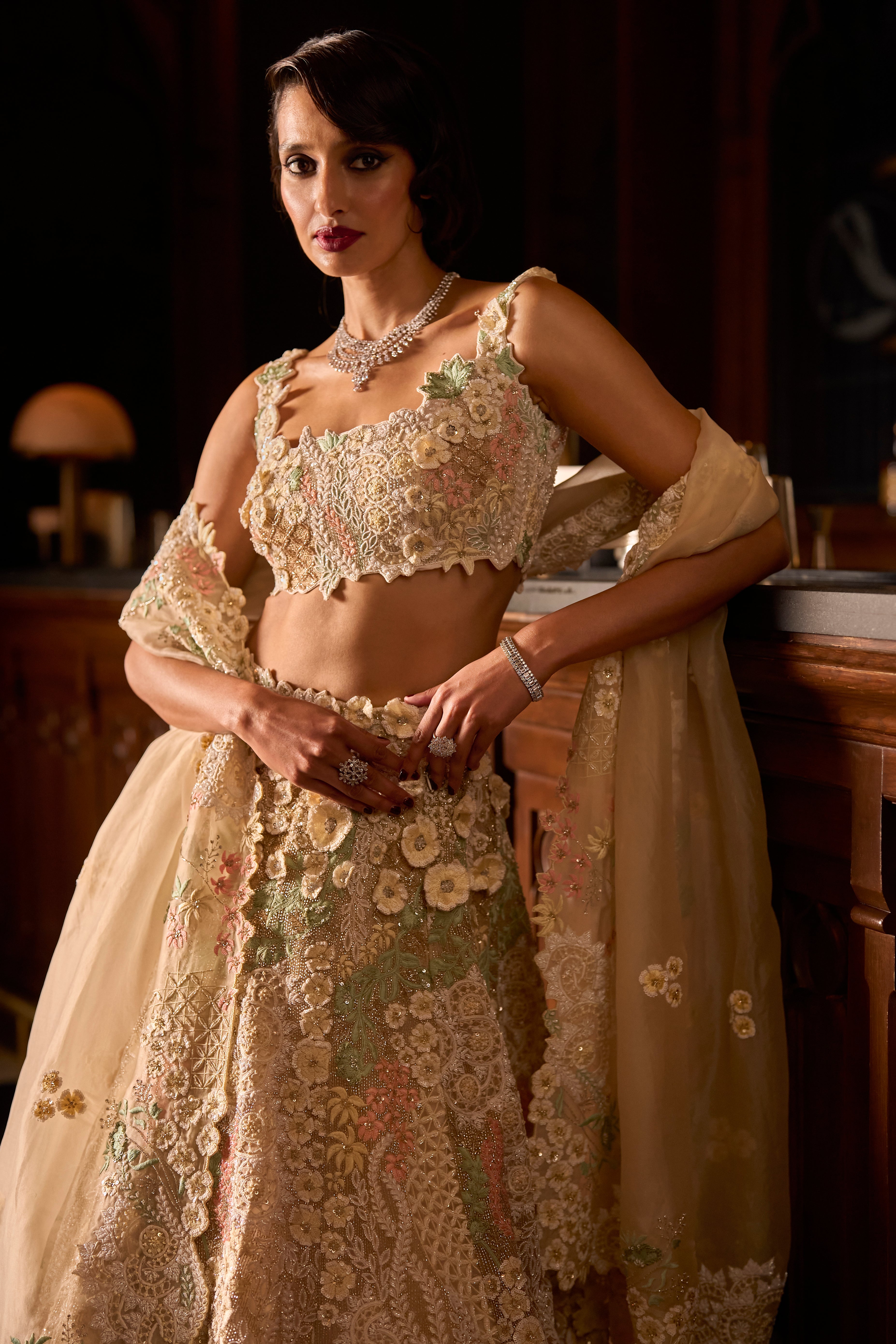 Amber blossom lehenga set