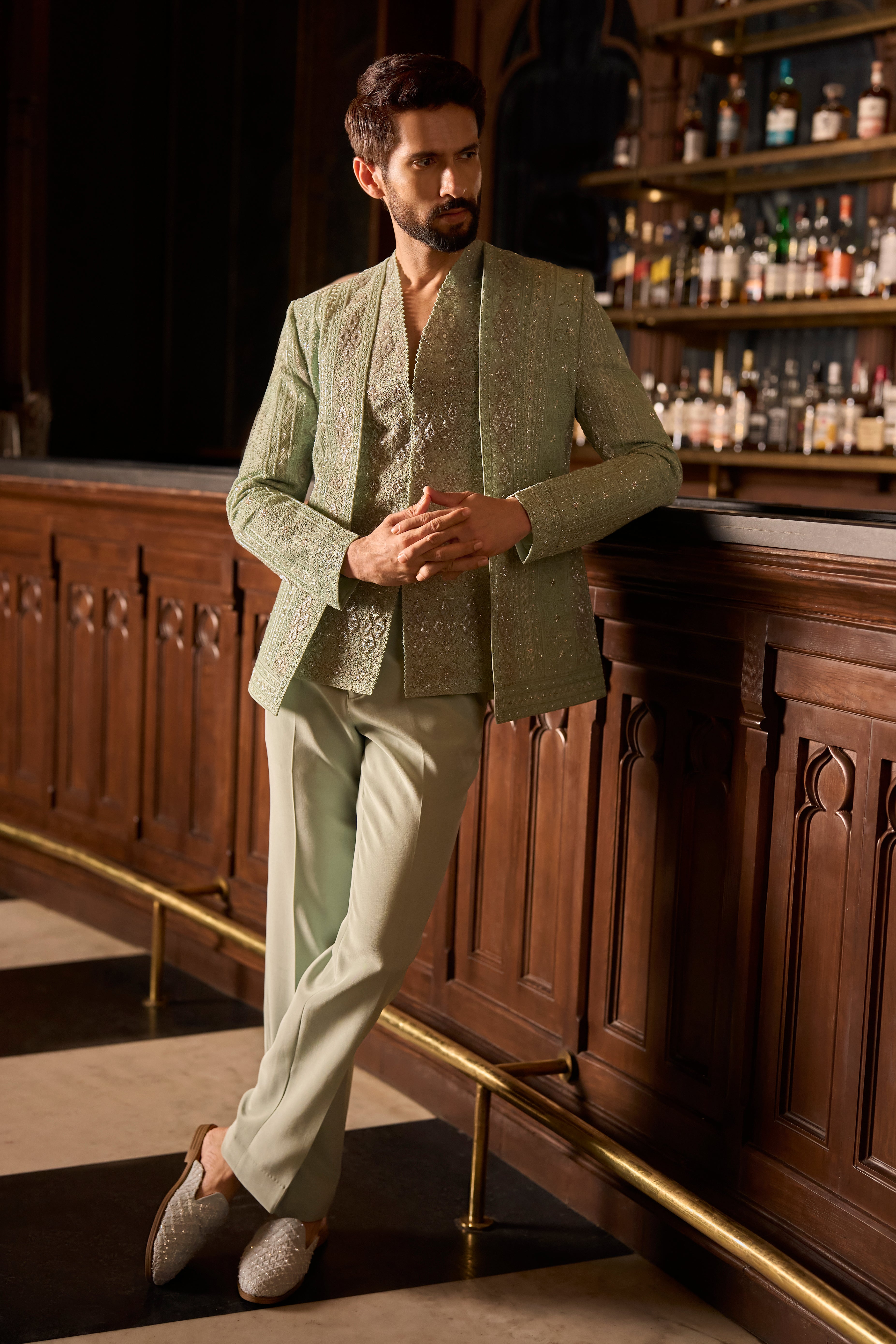 Silence in sage jacket set