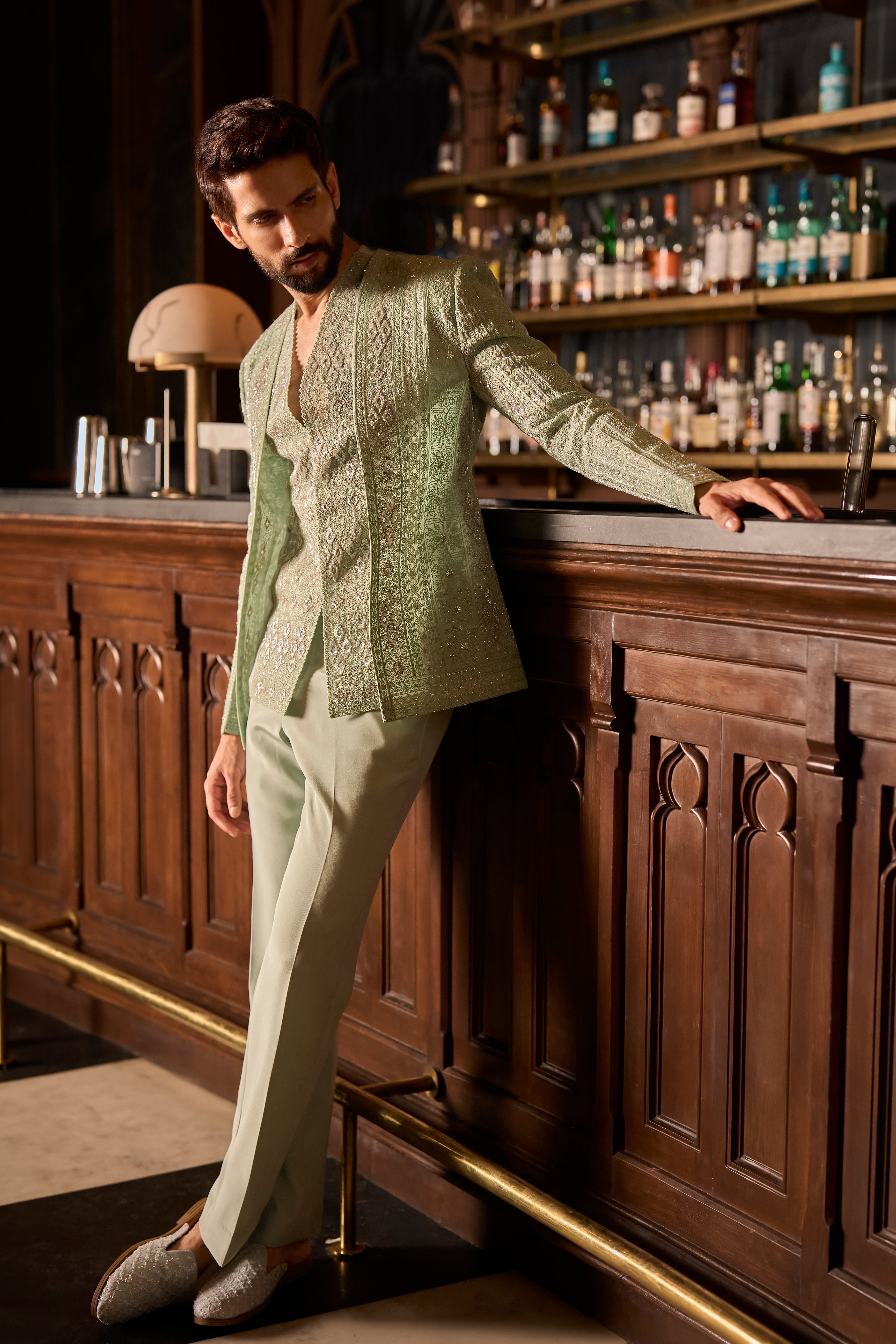 Silence in sage jacket set