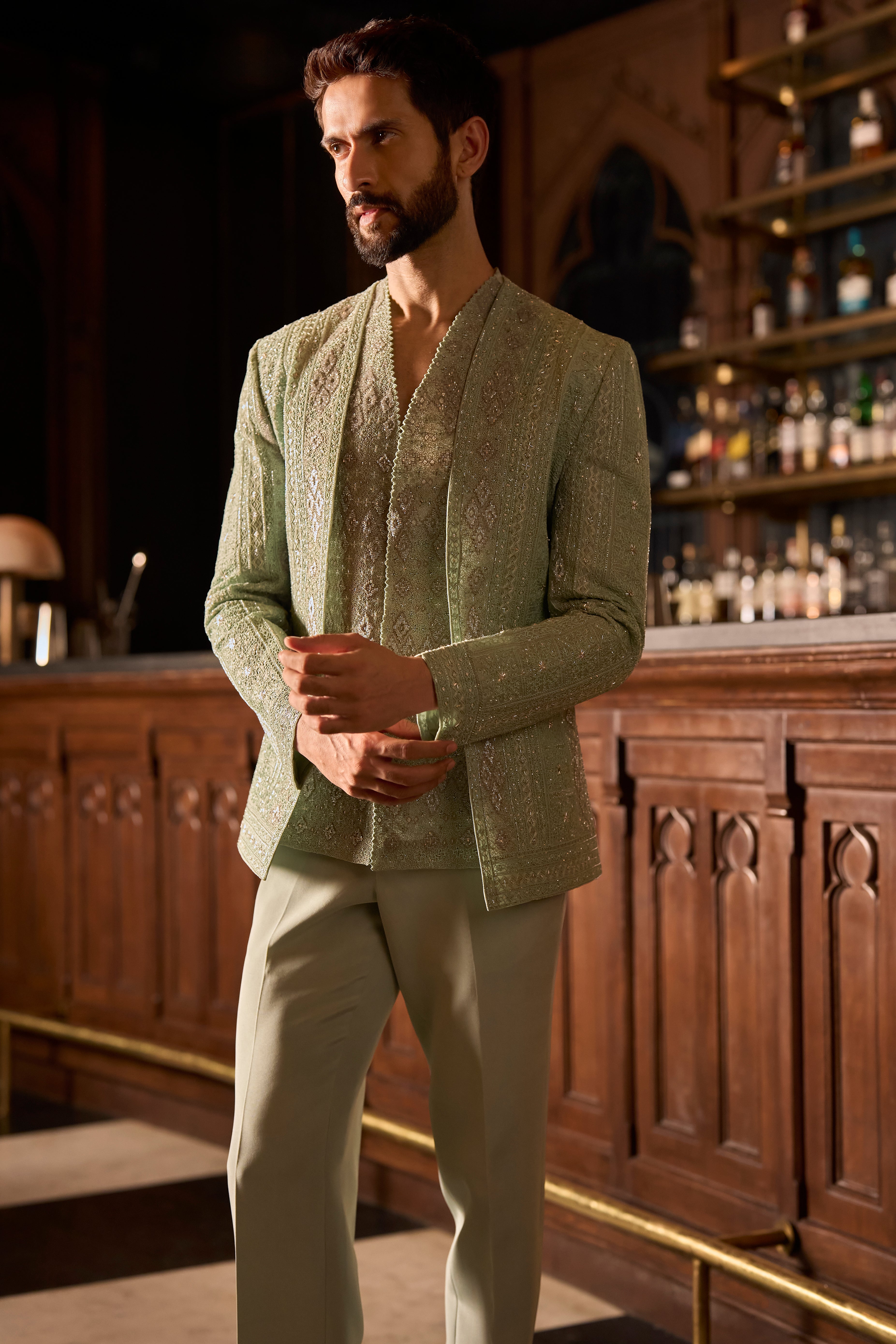 Silence in sage jacket set