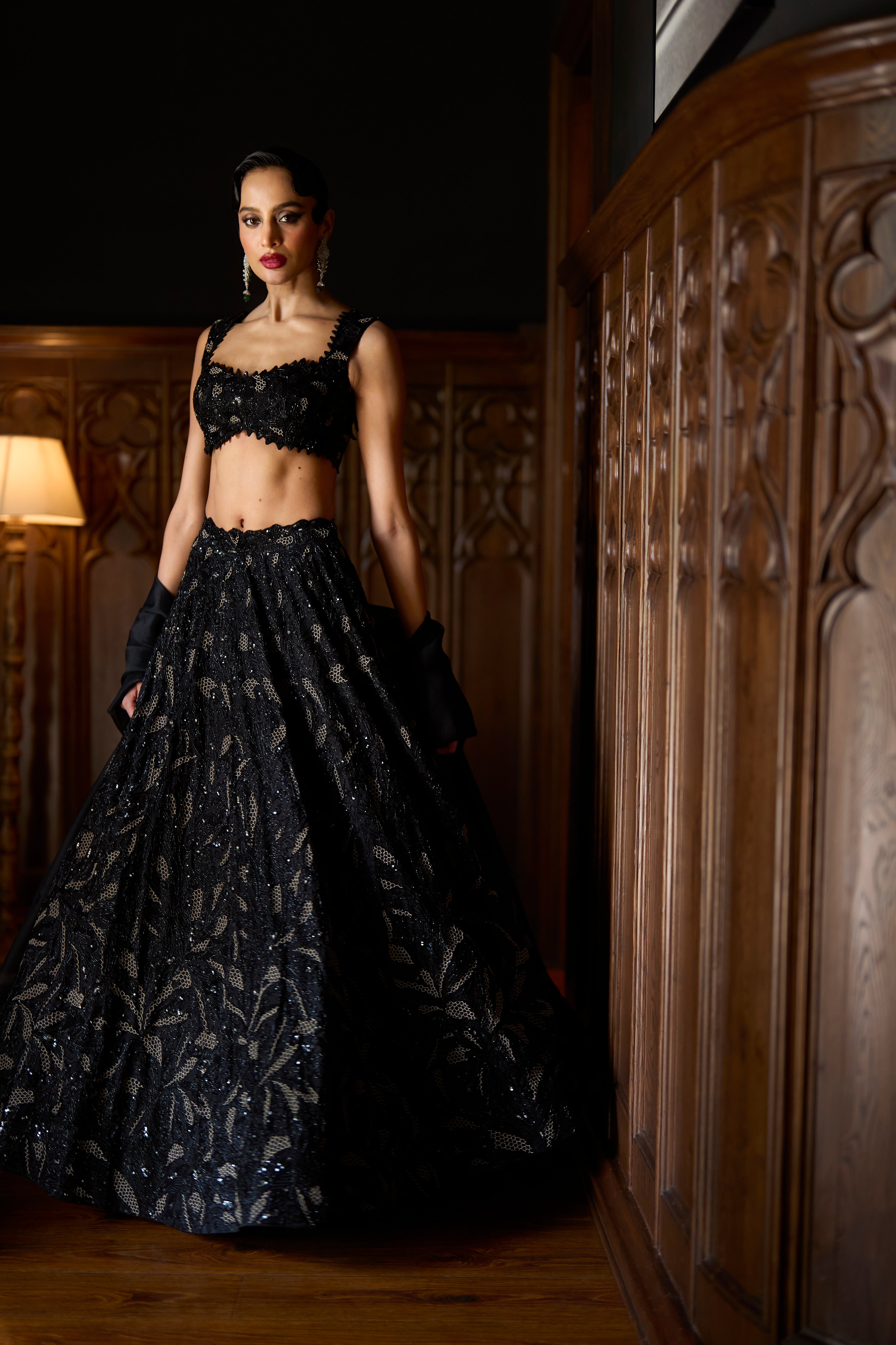 Noir Jardin lehenga set