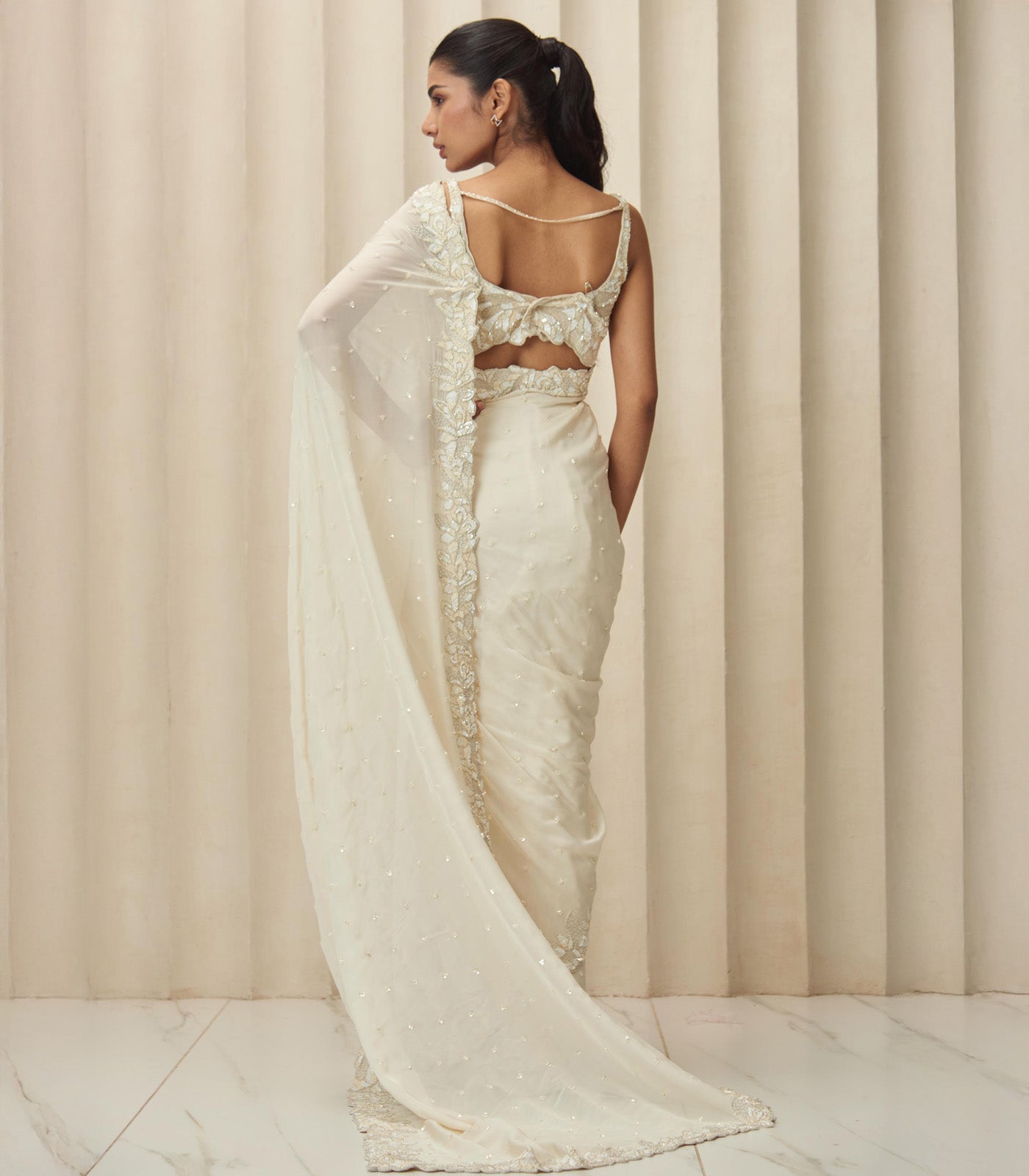 Ivory aura saree set