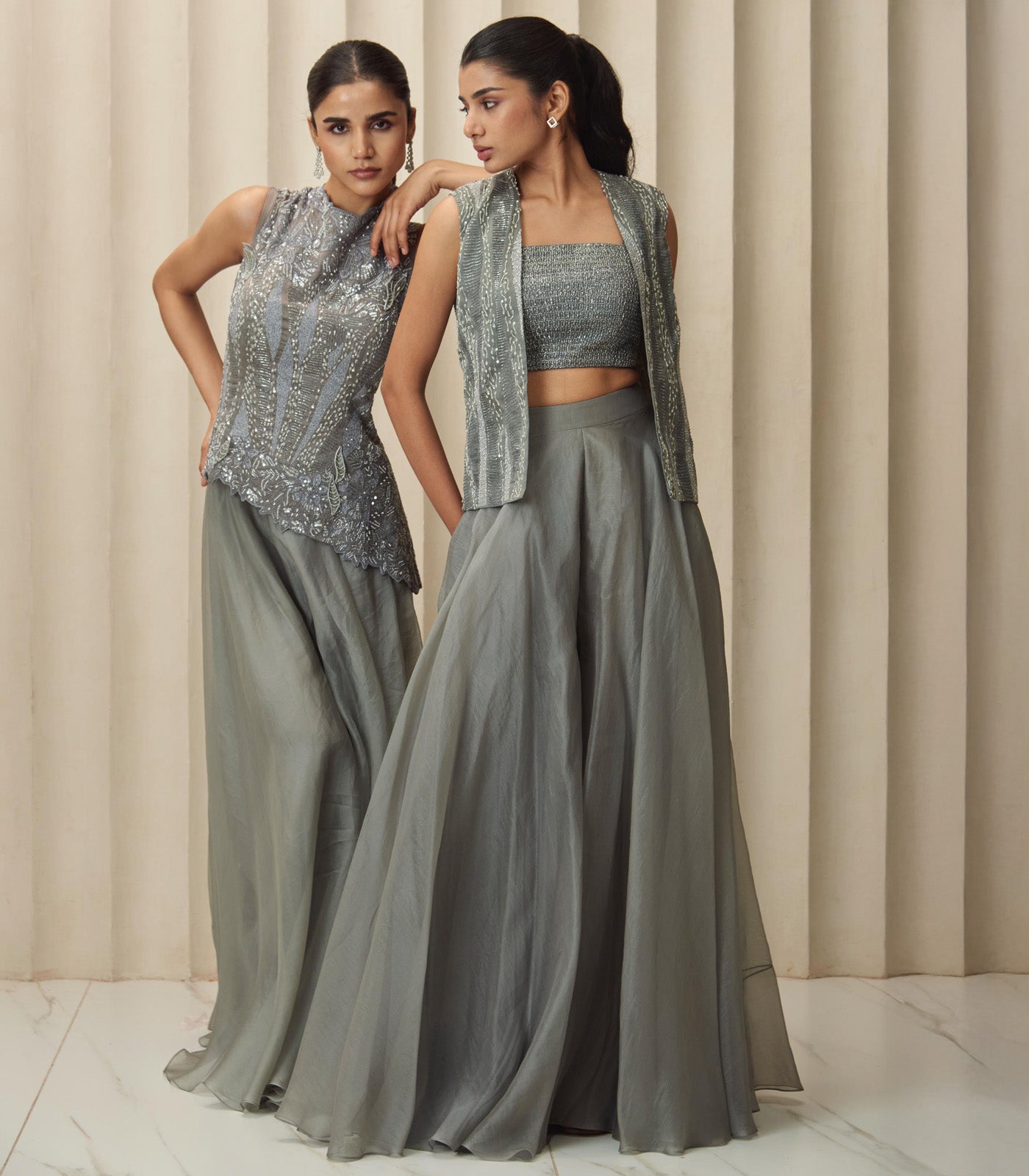 Grey helix palazzo set