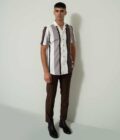 Mocha Brown Stripes Shirt - Large