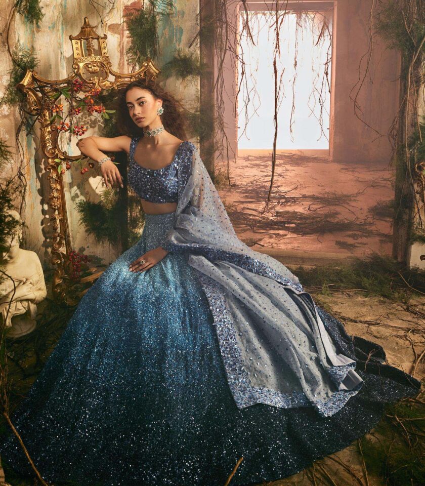Ocean starlight lehenga set - Image 4