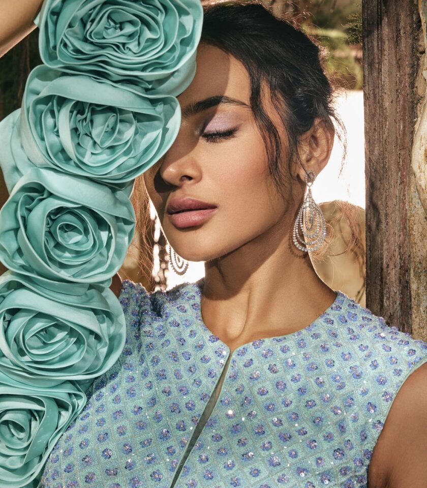 Aqua bloom lehenga set - Image 3