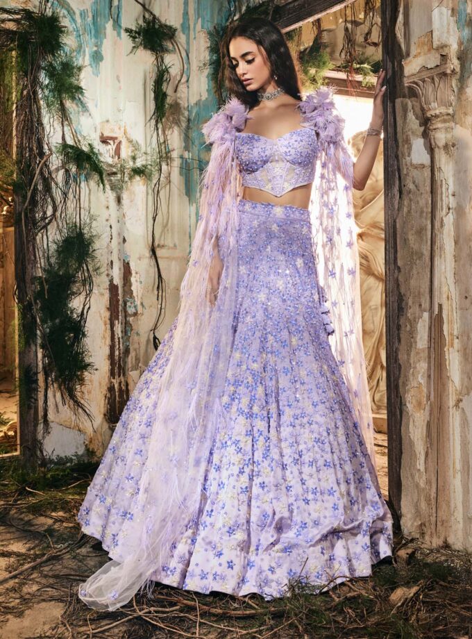 Amethyst bloom lehenga set